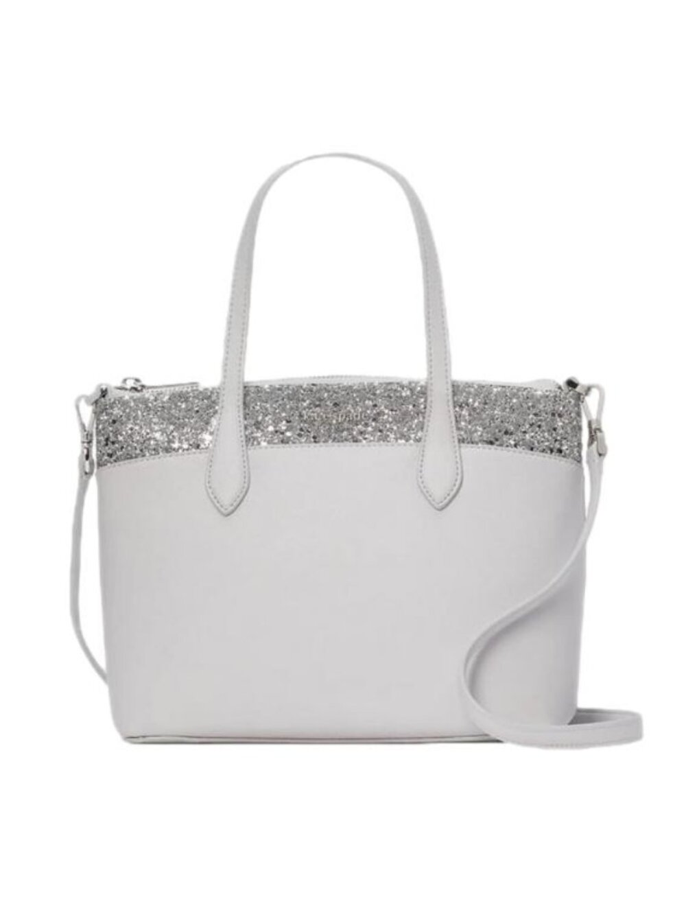 Kate Spade New York Flash Glitter Satchel Bag Grey NWT
